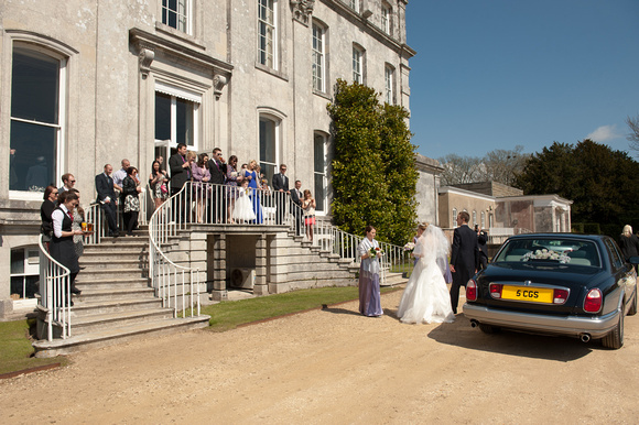 Arriving at Kingston Maurward House - The Wedding Breakfast. Andrew & Leanne. Photographs by Robb Webb Photography-8