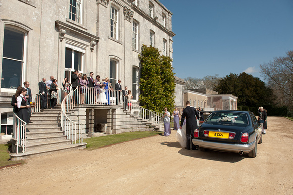 Arriving at Kingston Maurward House - The Wedding Breakfast. Andrew & Leanne. Photographs by Robb Webb Photography-7